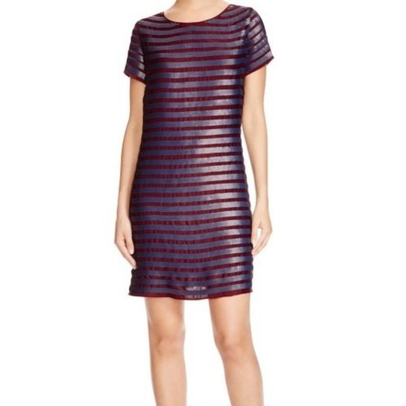 French Connection Womens 0 Sequin Cocktail Shift Dress Short Sleeve Knee Length - Picture 1 of 10